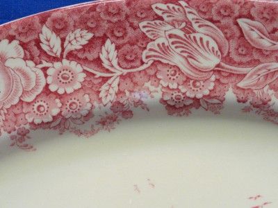 Vintage Melrose Baker & Co Oval Red Transferware Platter M76  