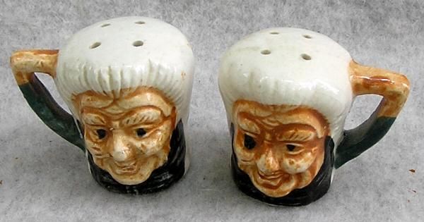 Toby Style Salt & Pepper Shakers Japan MINT `  