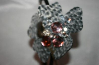 HAND MADE FLOWER HEADBAND CRYSTAL SEQUINS SAKS $75 SALE  