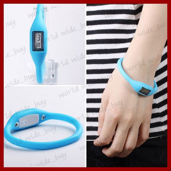 New Fashion Anion Silicone Digital Sports Bracelet Unisex Wrist Watch 