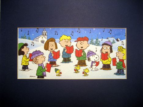 CHARLIE BROWN~MARCI~SCHROEDER~SALLY~Mat Print~SINGING  