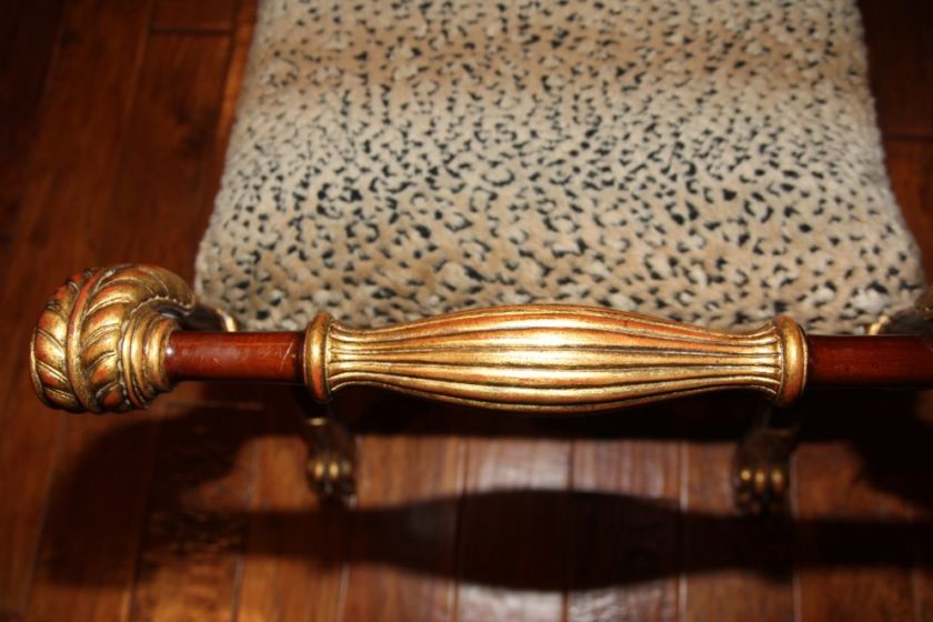 L470 MAHOGANY REGENCY EMPEROR BENCH WITH GILT ACCENTS  