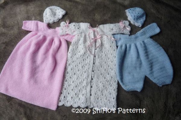 BABY CROCHET PATTERN CHRISTENING DRESS SUIT REBORN #120  