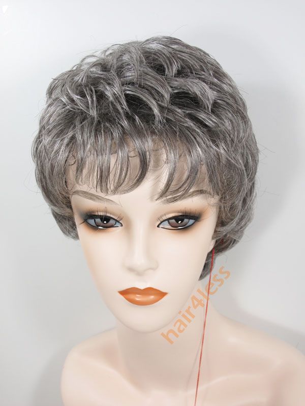 Short Wavy Shag Full Wig BJ AMY Color Choice GRAY MIX  