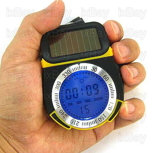 Solar Powered Barometer+Thermometer+ Altimeter + Clock + Compass 