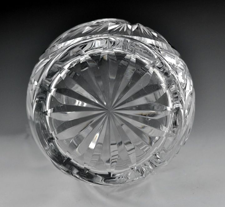 Beautiful Large Cut Glass Pitcher Hob Star Design  