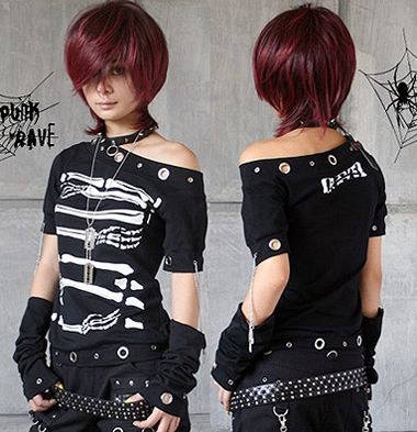 FASHION punk skull visual kei top skull Rock t shirt cool design S M L 