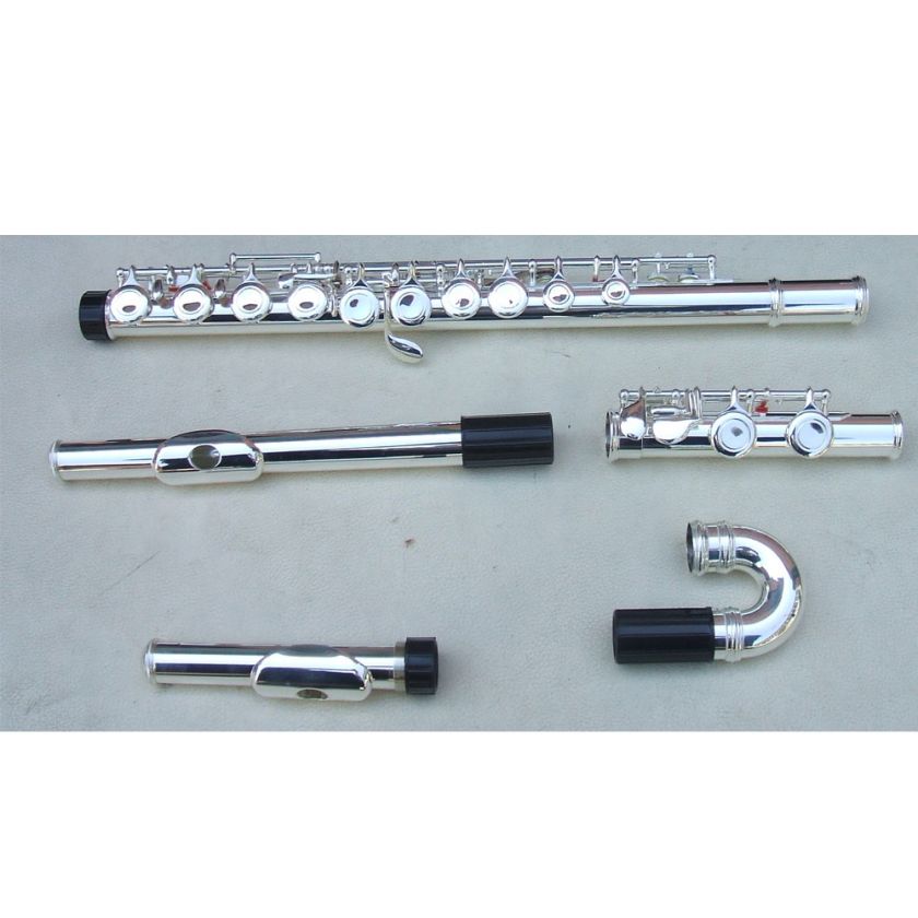 new 16 holes flute c key silver +E KEY+ two PIPINGS  