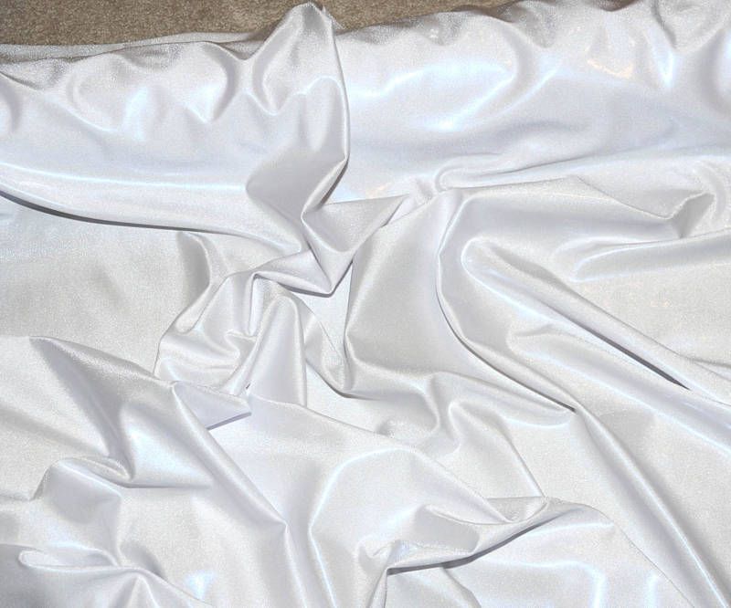 MYSTIQUE SPANDEX STRETCH FABRIC WHITE PEARL 60 BTY  