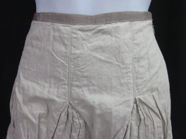 NICOLE MILLER COLLECTION Beige Pleated Mini Skirt Sz 12  