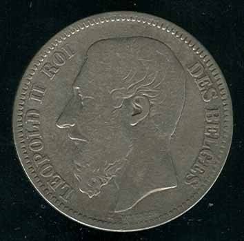 BELGIUM SCARCE NICE 2 FRANCS 1867 SILVER COIN   