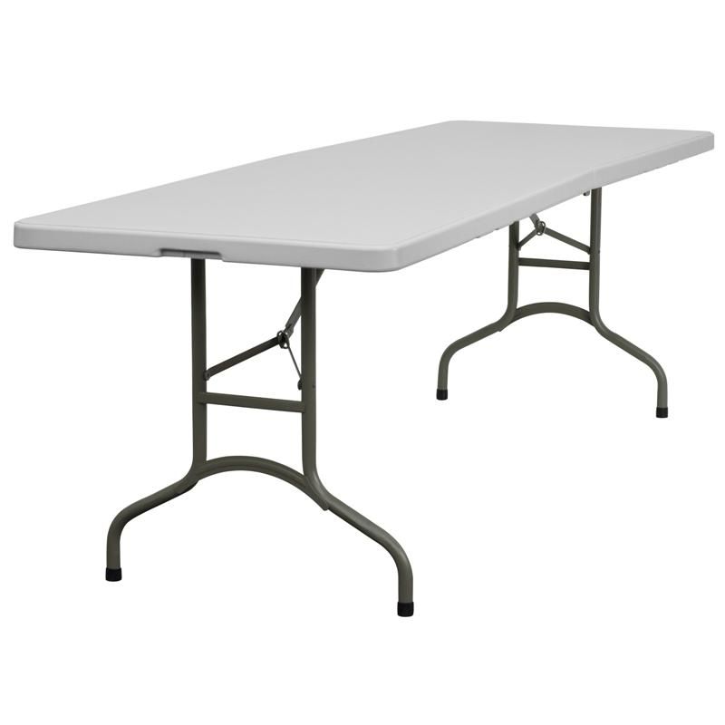   of 10 30W x 96L Granite White Plastic Bi Fold Folding Table  