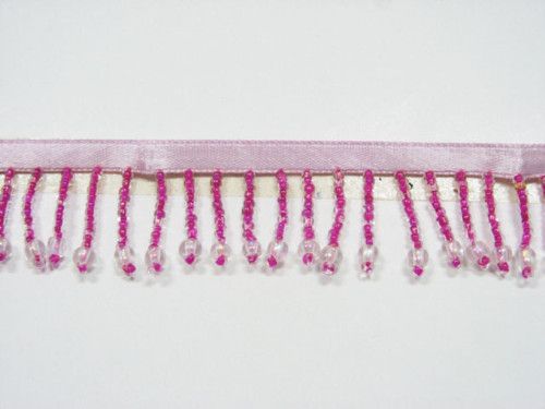 72 W DELICATE FLAT GLASS & ACRYLIC SEWING TRIM CRAFT BEADED FRINGE 