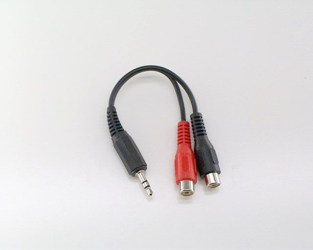 5mm MALE to DUAL RCA FEMALE ADAPTER CABLE STEREO MINI  