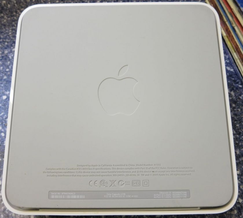 Apple Mac Time Capsule 1TB Hard Drive, Wireless Print, USB, Port, Dual 