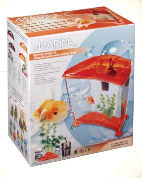 DESKTOP AQUARIUM FISH TANK 2.65 GAL GOLDFISH KIT ORANGE  