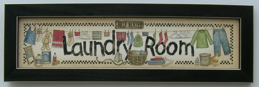 Laundry Room Pictures Art Washboard Framed Country Picture Print 