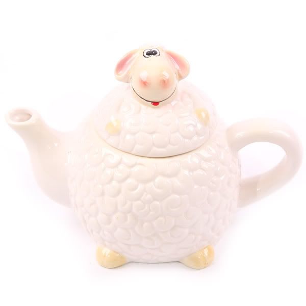 Kitchen Ceramic Sheep Teapot Black or Cream Face