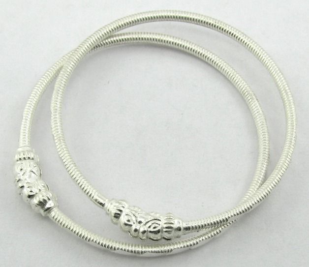 Solid Silver Kids Baby Hollow Bangle Bracelet children Jewelry gift 3 