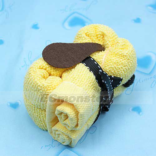 New Bath Puppy Dog Towel Wedding Party Favor Baby Shower Yellow  