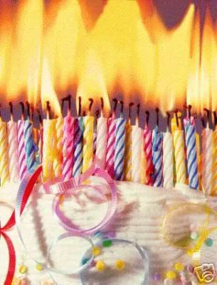 12 NEW candles on fire birthday cake postcards free ship 