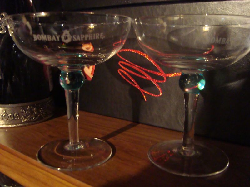 bombay sapphire martini glasses new style  