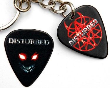 Disturbed Guitar Pick Keyring + Matching Guitar Pick  