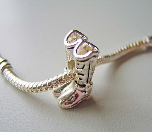 Cowboy Boots shaped charm bead   European Bracelet  