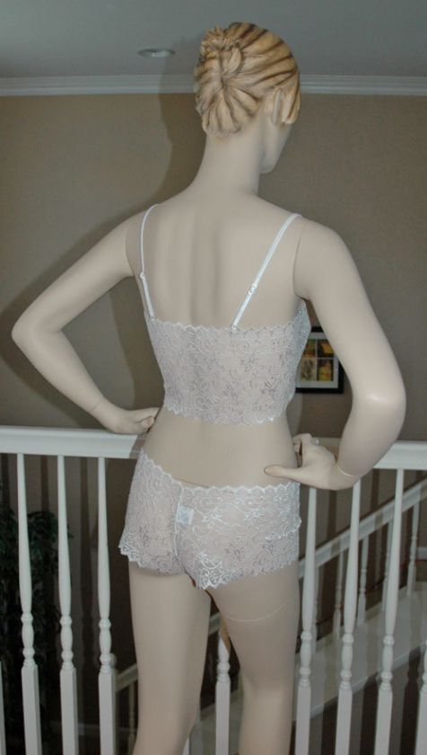 Sexy bridal bralette top & boyshorts sheer lace Fantasy  