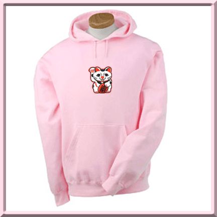 Maneki Neko Good Luck Cat HOODIE S, M,L, XL,2X,3X, & 4X  