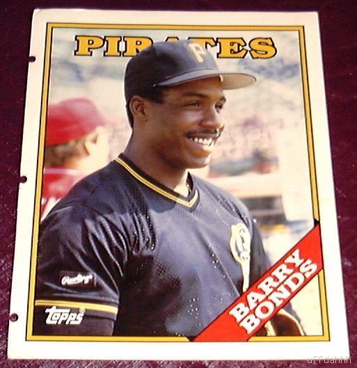 1988 TOPPS CHEWING GUM BARRY BONDS CARD FOLDER  