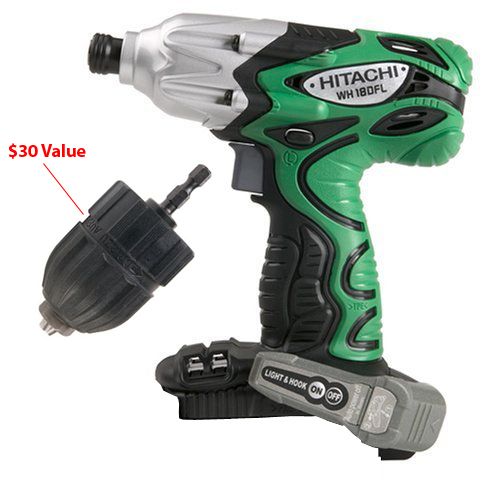 Hitachi WH18DFL 18V Li Ion Impact Driver w/ Chuck NEW  