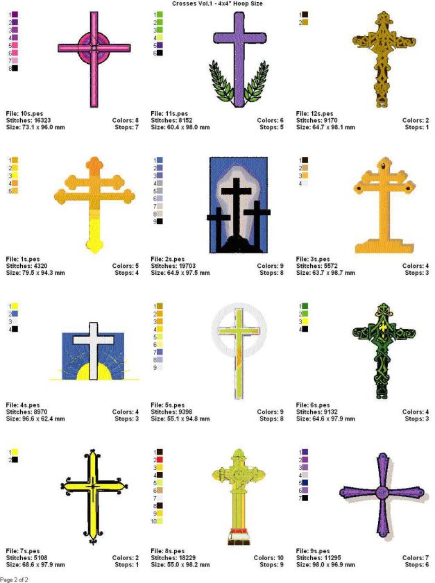 CROSSES VOL.1 (4x4) LD MACHINE EMBROIDERY DESIGNS  