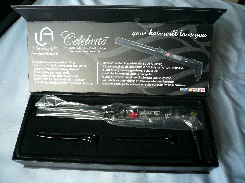 LE ANGELIQUE 25mm CLIPLESS HAIR CURLING IRON CURLER CURL BLACK  