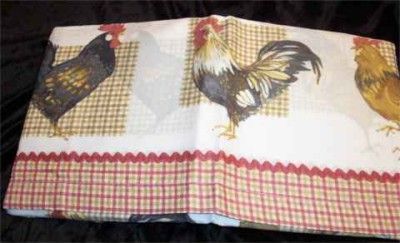 NEW SET CHICKEN / ROOSTER KITCHEN CURTAINS & SWAG VALANCE  