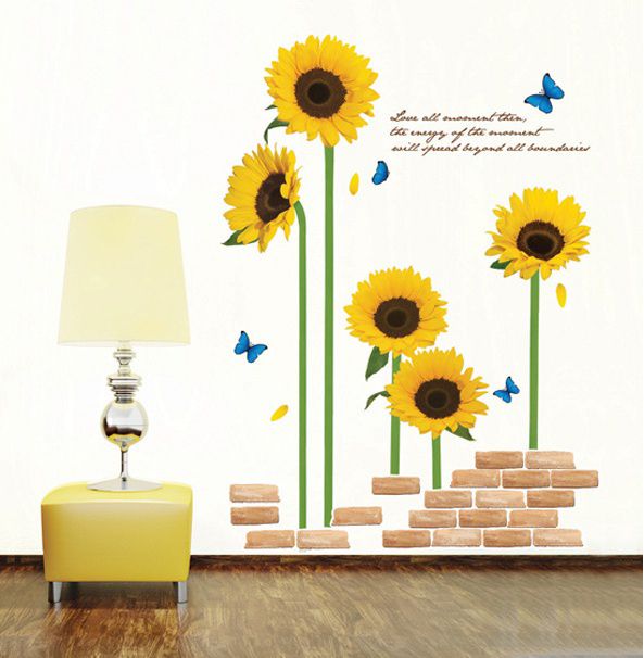 SUNFLOWER GARDEN   Wall Decor Removable Sticker Decals  