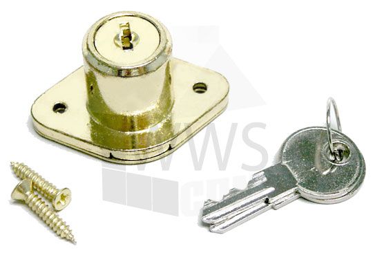 Brand New 5 pcs Desk Drawer Lock / Brass  7/8  