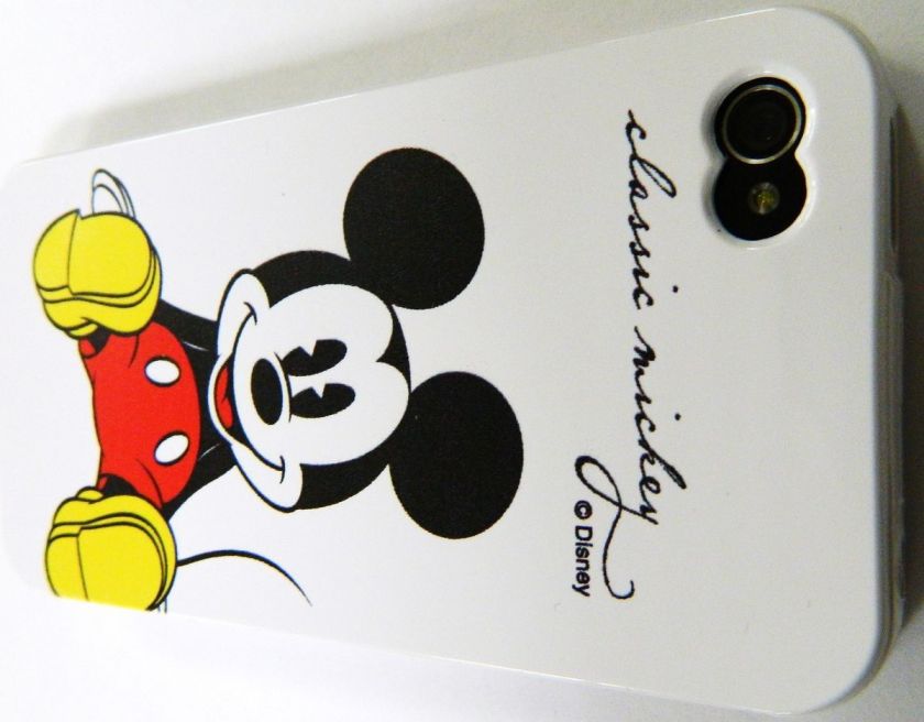 iPhone 4 4G 4S HARD COVER CASE DISNEY White RED MICKEY MOUSE Gel Jelly 