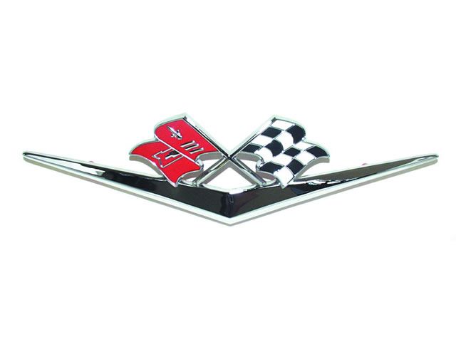 59 Chevy Chevrolet 348 Chevy Cross Flag Hood Emblem  