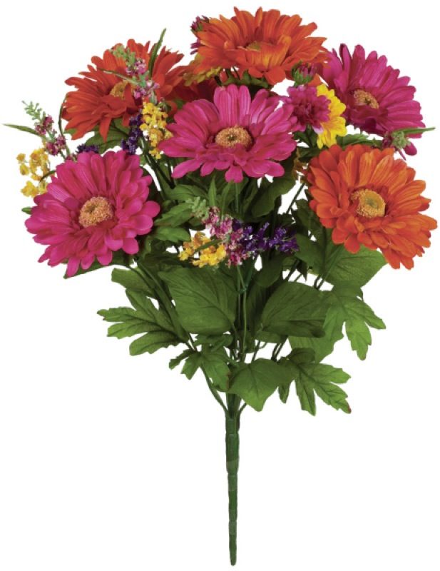 Set 4 Artificial Zinnia Gerbera Daisy Orange Bouquet  