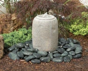    complete water feature garden accent small faux rock bubbler  