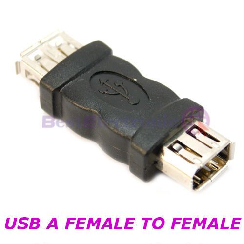 USB FEMALE TO FEMALE ADAPTER CONVERTOR CONNECTOR BLACK  