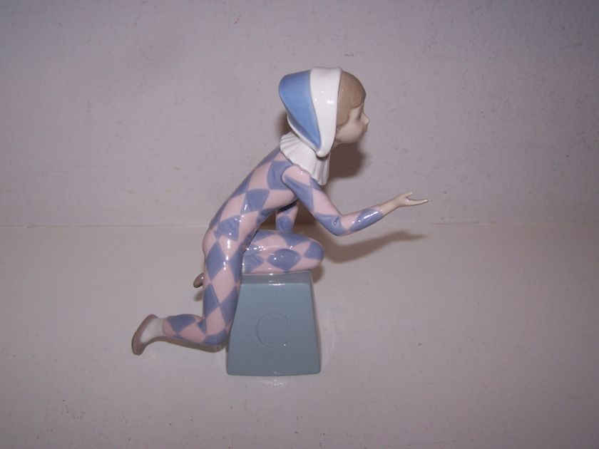 LLADRO HARLEQUIN ABC BLOCKS FIGURINE C MINT CONDITION  