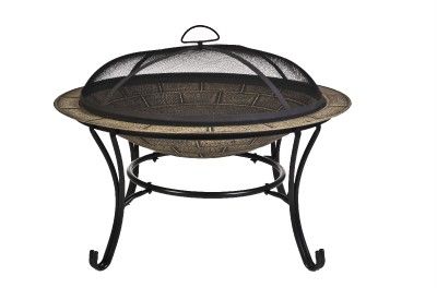 CobraCo® Cast Iron Brick Finish Fire Bowl, Fire Pit 026546424261 