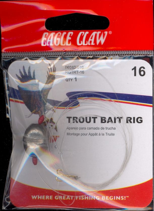 48) RIGS   Eagle Claw   Trout Bait Rig *Size 12 18  