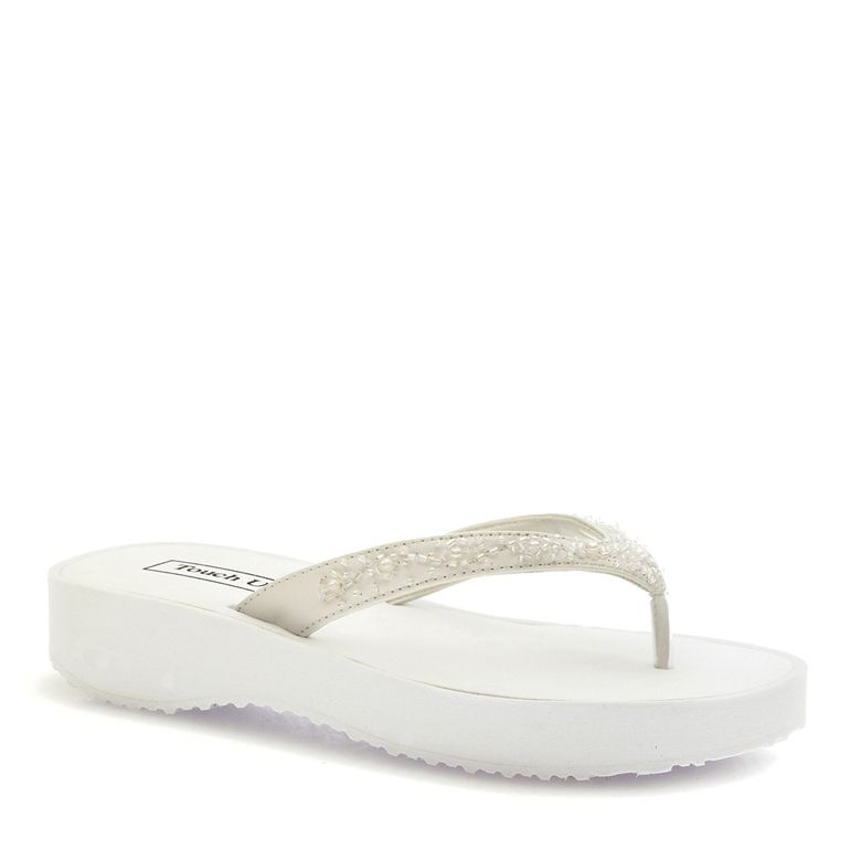 NEW Macy Prom, Bridal, Flip Flops, White, Ivory, Flats  