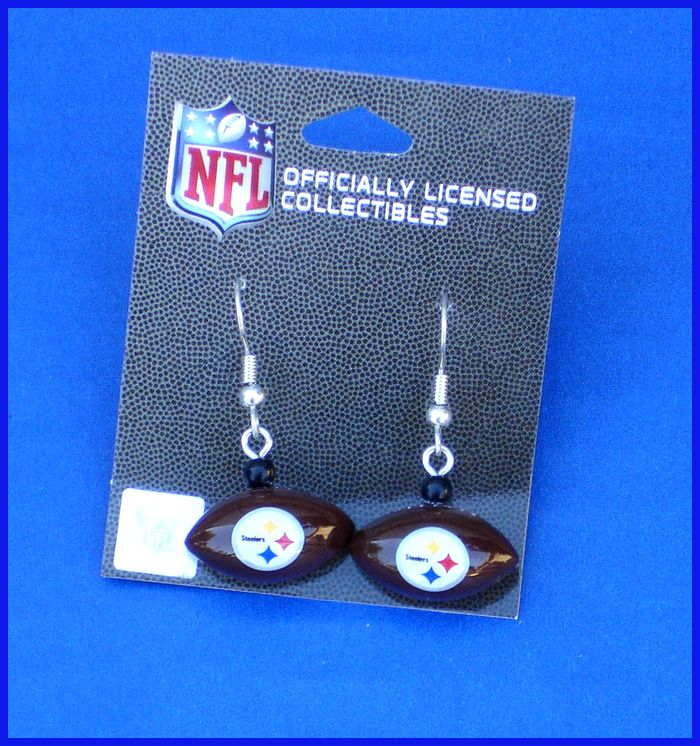 NFL Pittsburgh Steelers Logo Football Earrings  