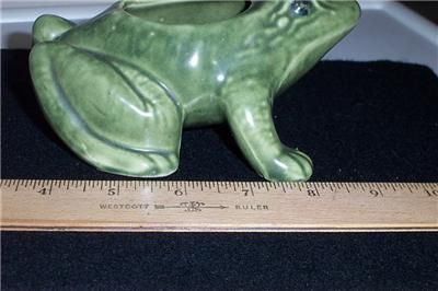 VINTAGE BRUSH MCCOY GREEN FROG PLANTER POTTERY  