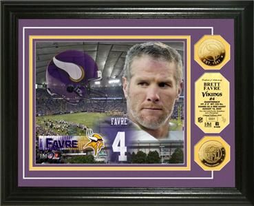 Brett Favre Vikings 24KT Gold Coin Photo Mint  