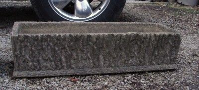 Pair of Antique Cement Limestone Garden Planter Boxes  